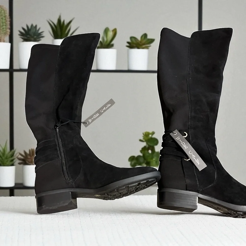 NewONE LEFT Vince Camuto “PAULETTA” Black Over the Knee Boots Wide Calf SIZE 5M